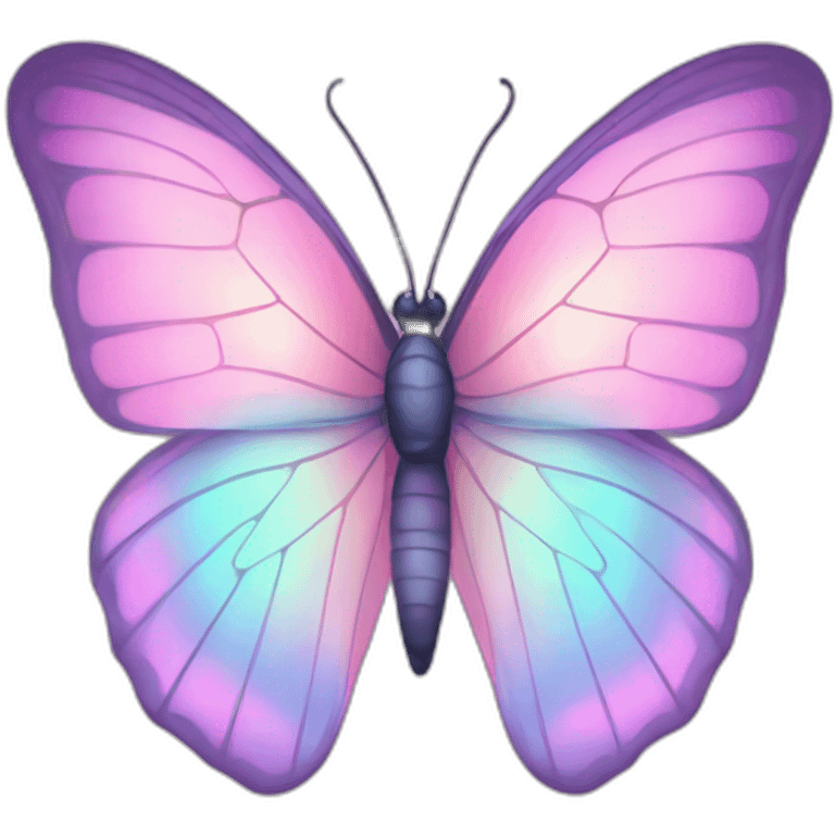 Pastel pink iridescent butterfly emoji