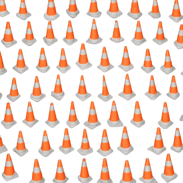 One single orange safety cone emoji