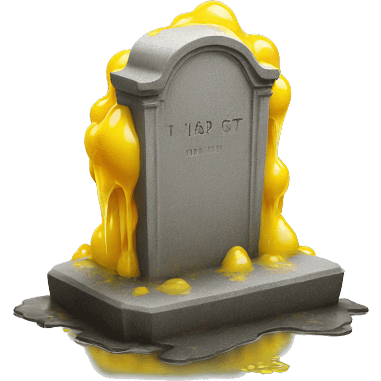 headstone dripping with yellow water emoji