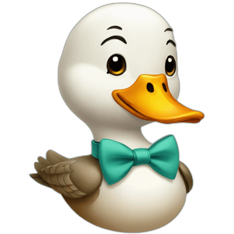 Duck with a bow tie emoji