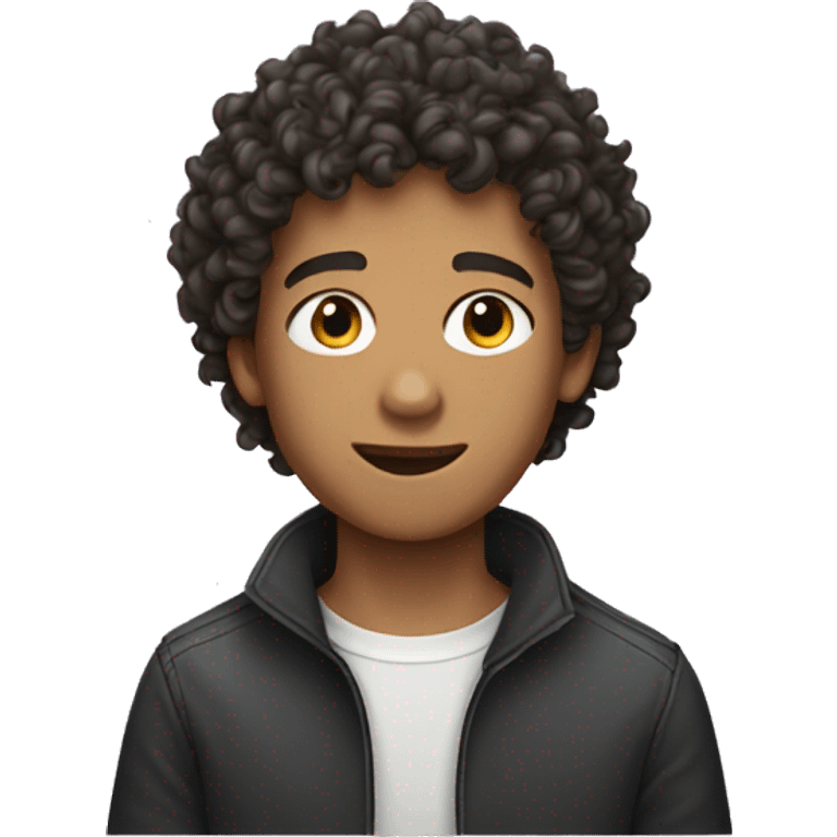 Short curly head teen boy with goate  emoji