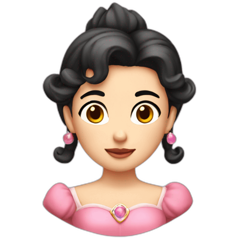 Princess Peach with dark hair emoji