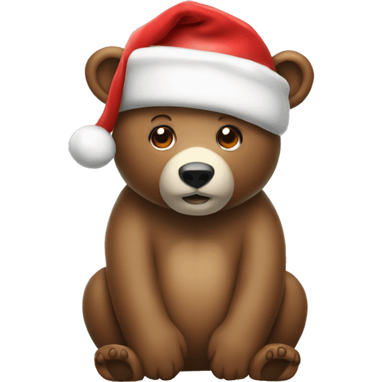 Poler bear with a Santa hat  emoji