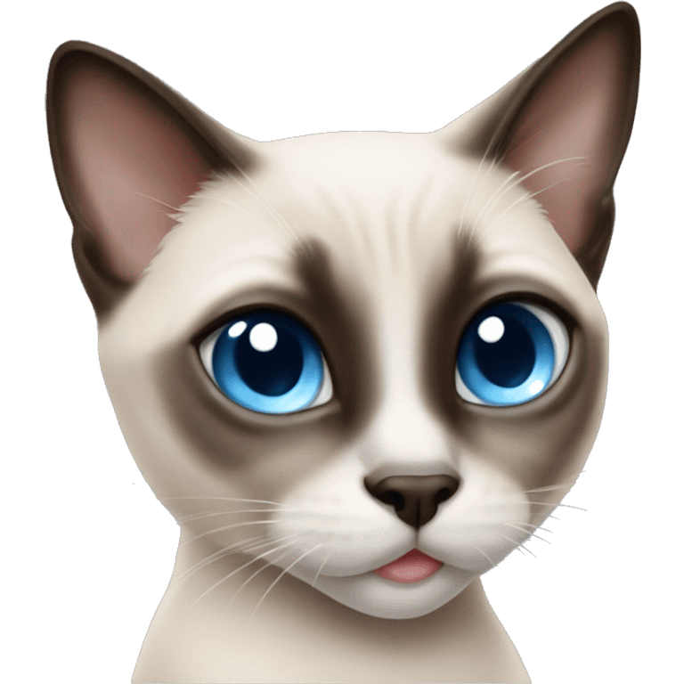 Siamese cat blue eyes blowing a kiss emoji