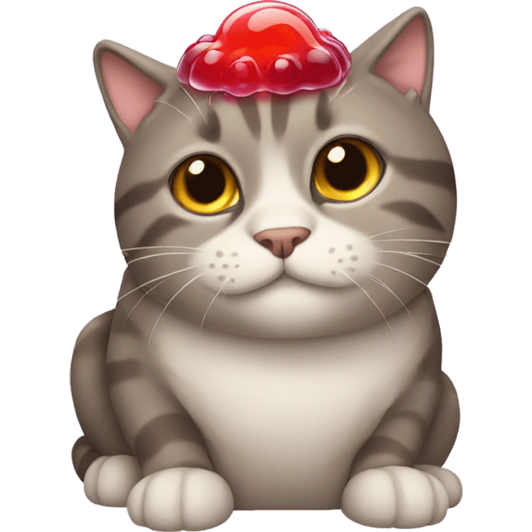 Cat with jelly emoji