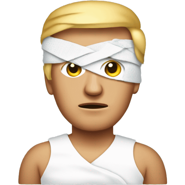 Donald trump with left ear bandaged emoji