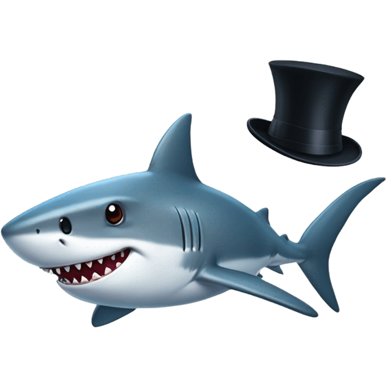 shark with tophat emoji