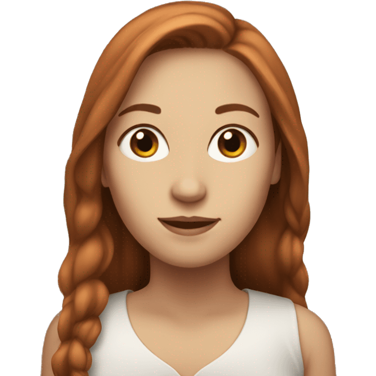 white woman with long, reddish brown hair emoji