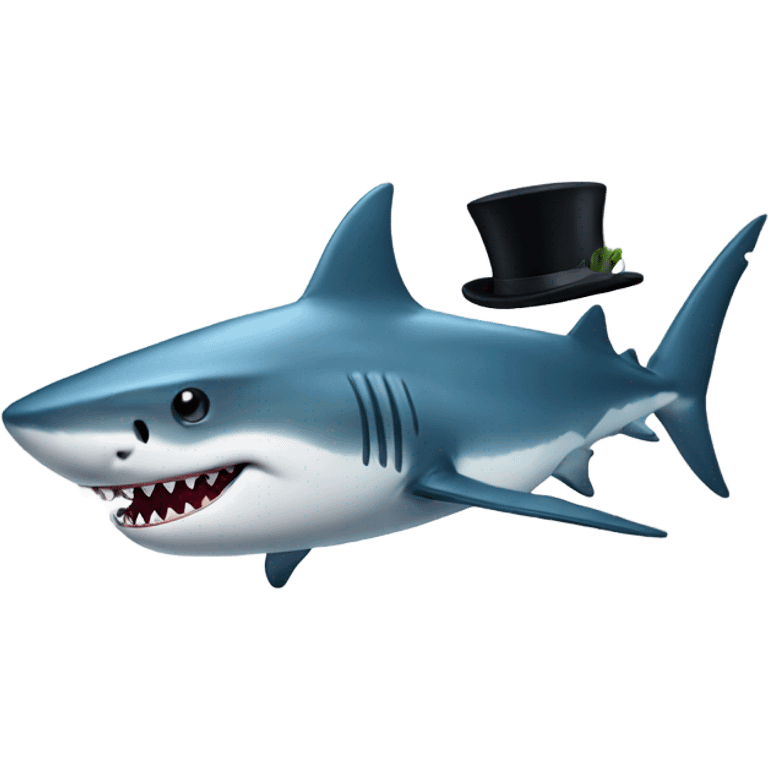 shark with tophat emoji