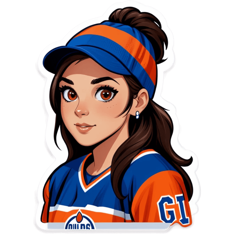 Edmonton oilers female brown eyes  emoji