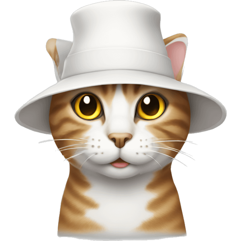 Cat wearing a white hat emoji