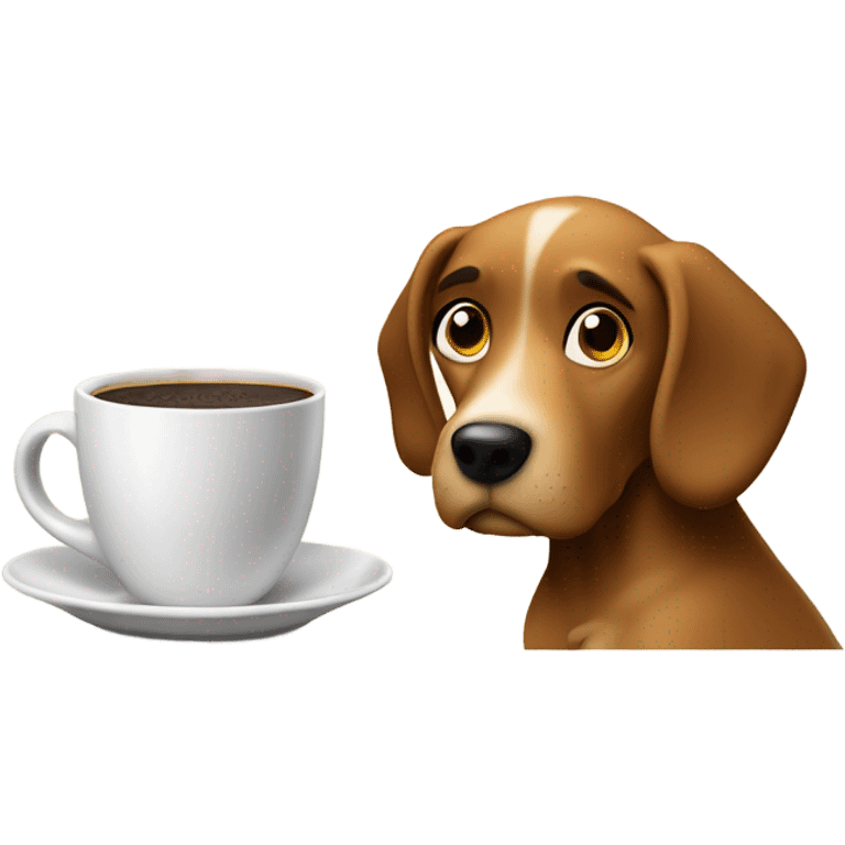 Dog with coffee emoji