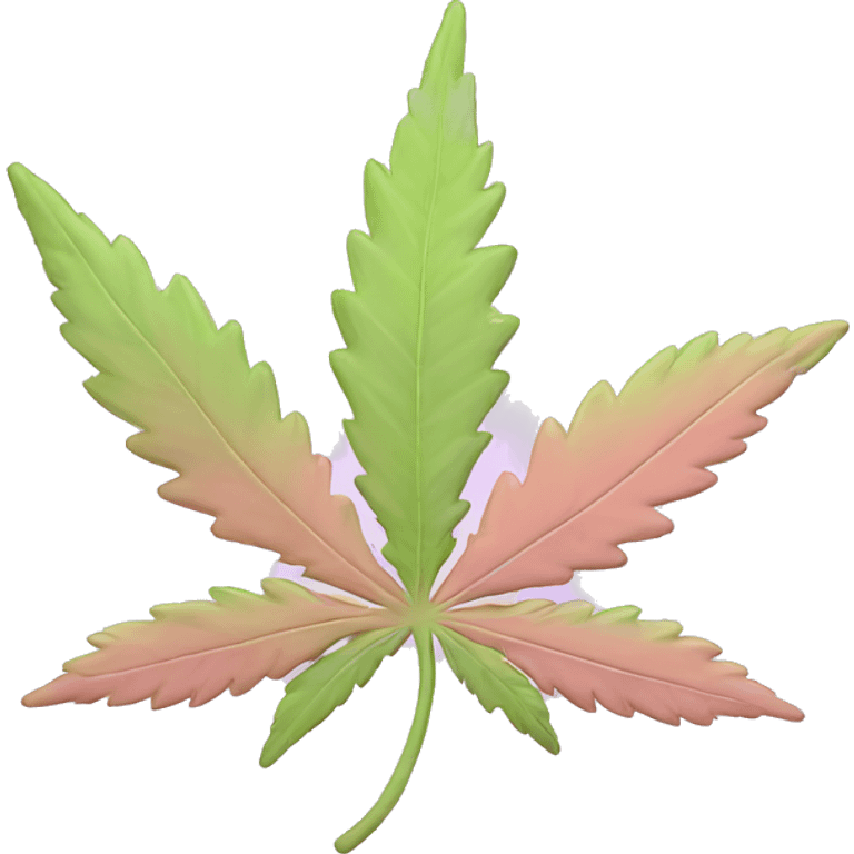 Completely Pastel pink marijuana leaf emoji