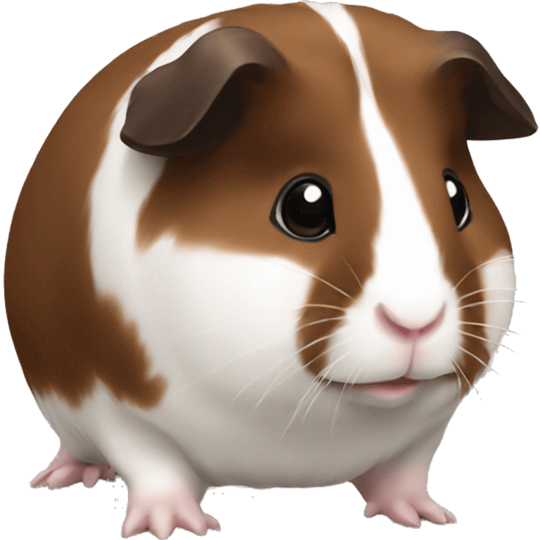 Guineapig dark brown white and red emoji