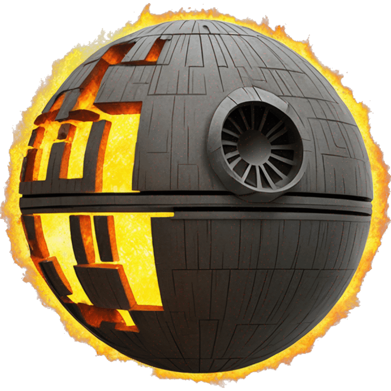 death star, on fire emoji