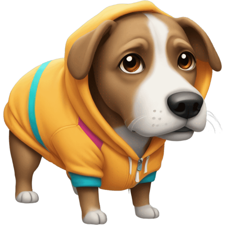 Dog wearing hoodie emoji