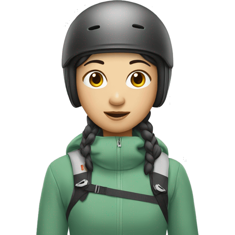 Asian girl skiing emoji