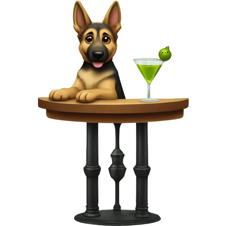 german shepard drinking a martini with an olive  emoji