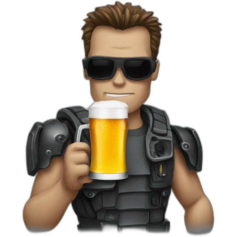 terminator drinking beer emoji