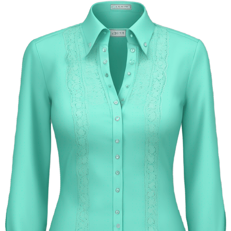 Realistic isolated tiffany blue blouse. emoji