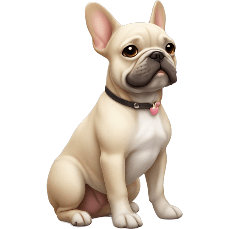 Creamie french bulldog sitting  emoji