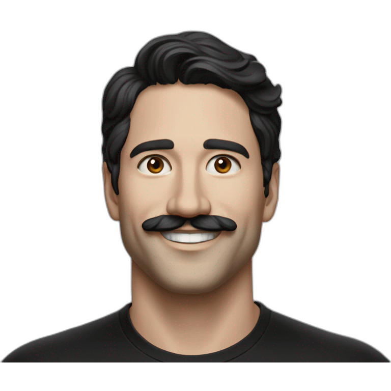 30-year-old-silicon-valley-creator-economy-startup-founder-smiling-in-a-black-tshirt-with-broad-shoulders-profile-photo-with-and-mustache-wavy-dark-hair emoji