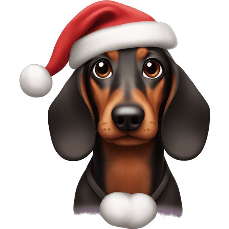 Daschund santa emoji