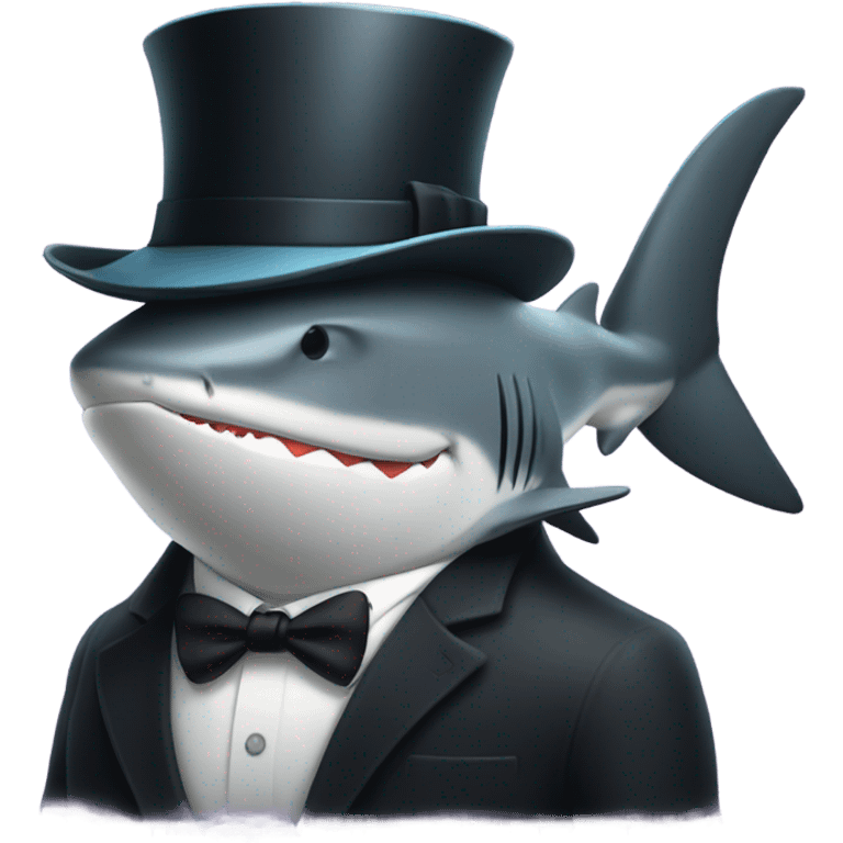 Shark with a top hat emoji