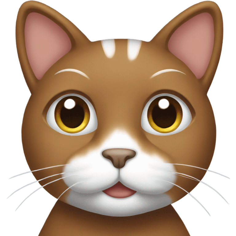 Brown cat with white bows on ears emoji