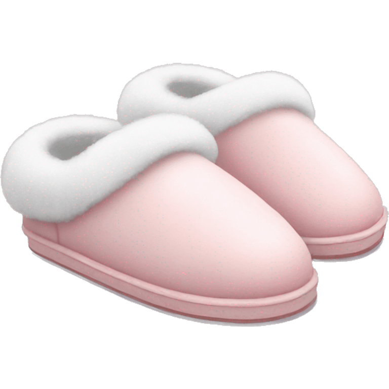 baby pink slippers with white fur  emoji