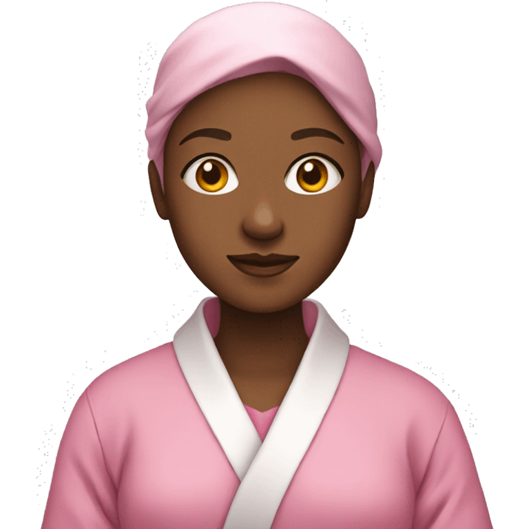 a girl wearing a pink robe  emoji