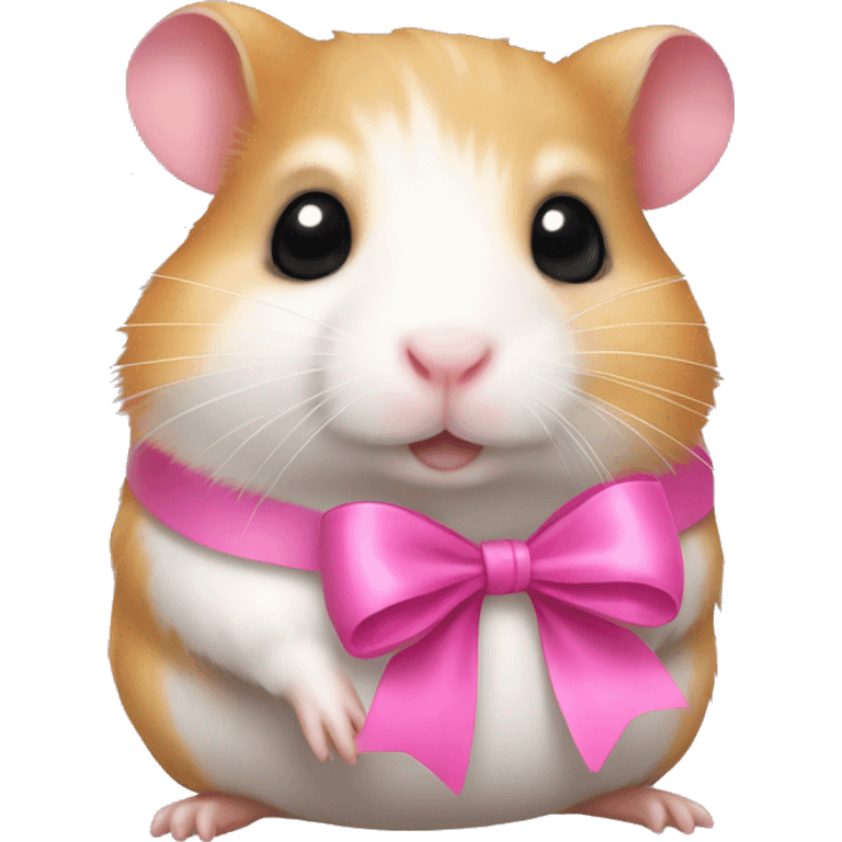 hamster wearing pink bow emoji