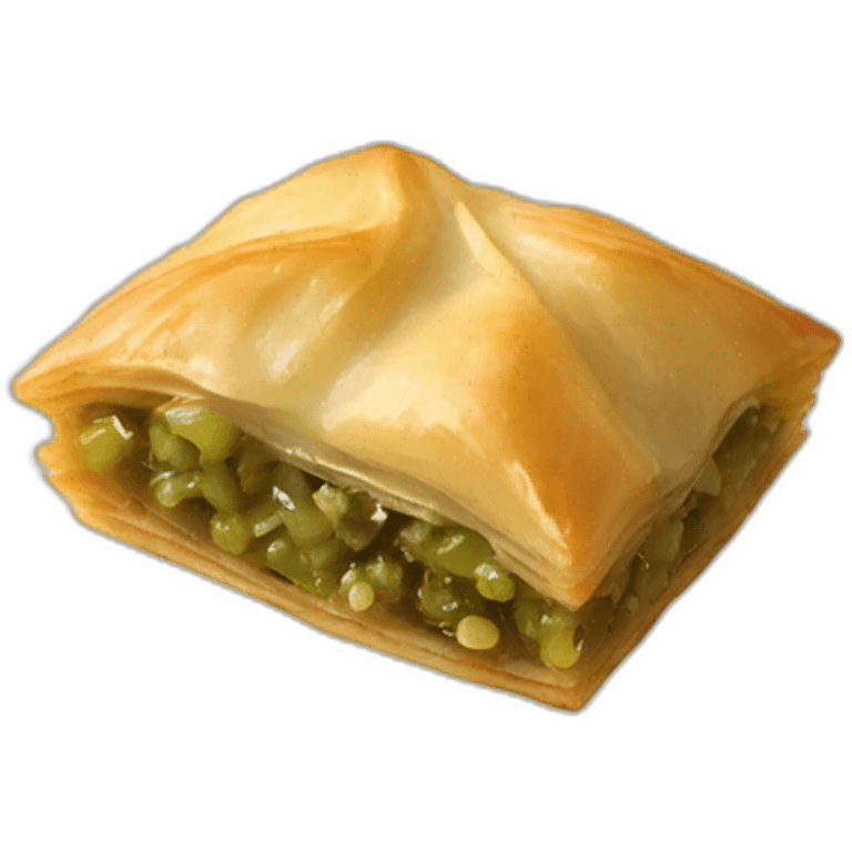 one piece of baklava with pistacio emoji