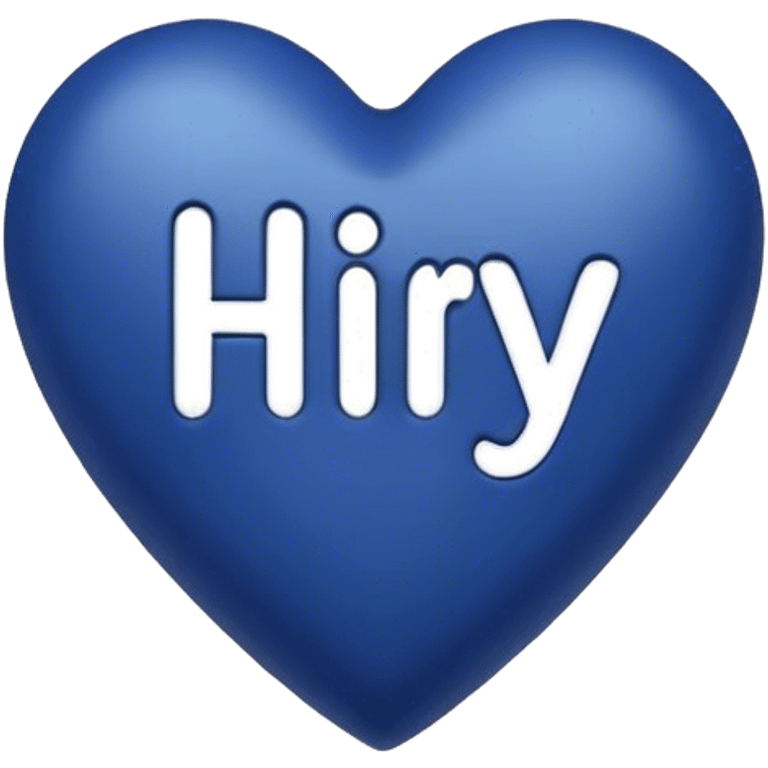 Dark blue heart with the words Hi Ry in the middle  emoji