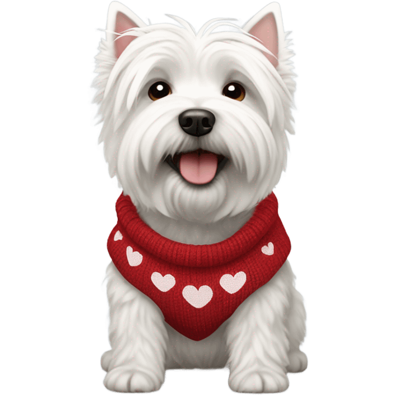 West highland dog with heart sweater emoji