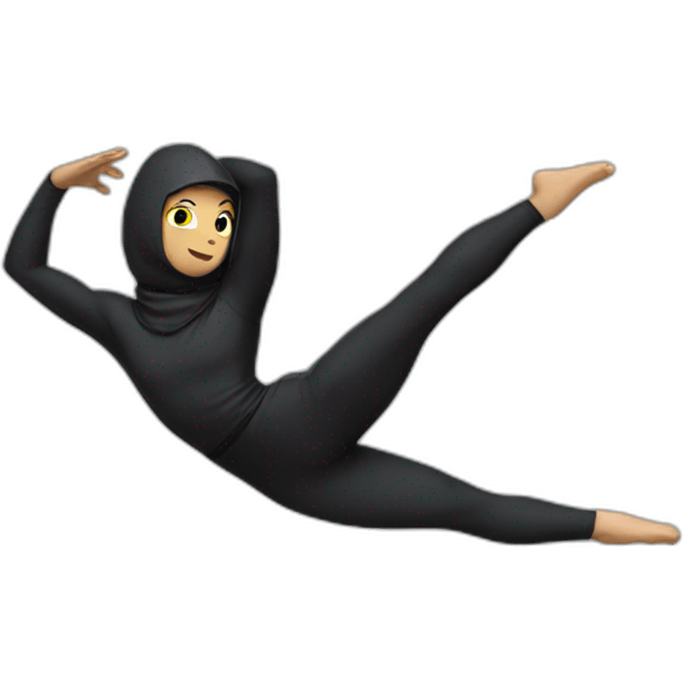 Ninja doing gymnastics  emoji