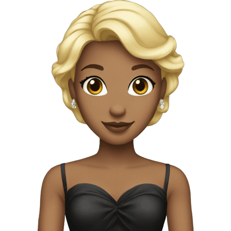 Black dress princess blonde emoji