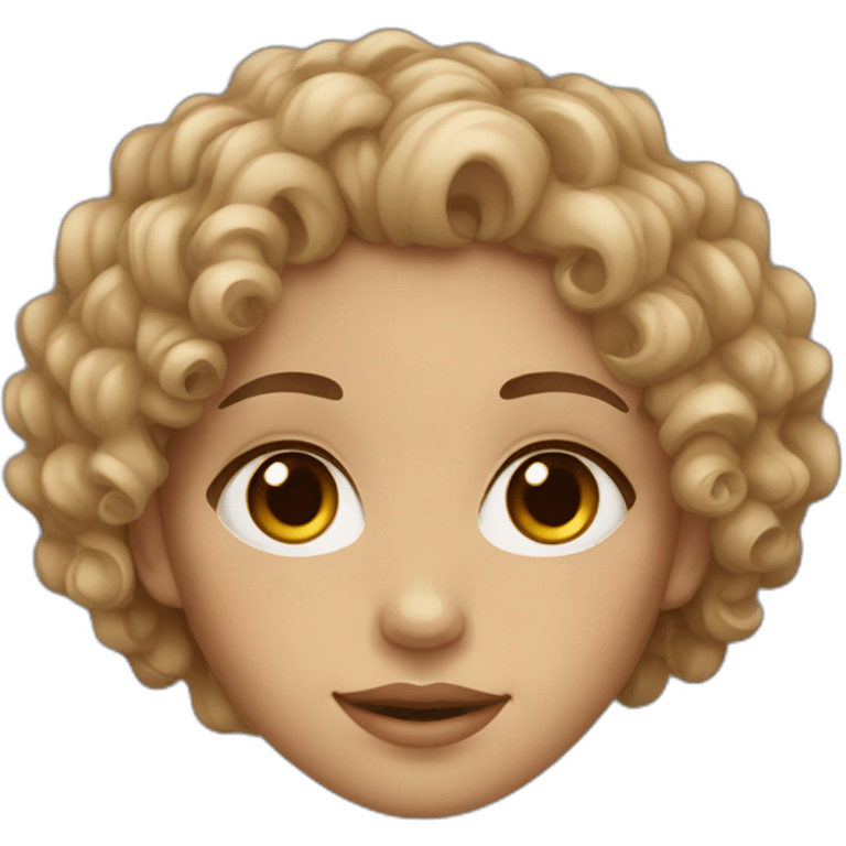 curly light-skinned girl with brown eyes emoji