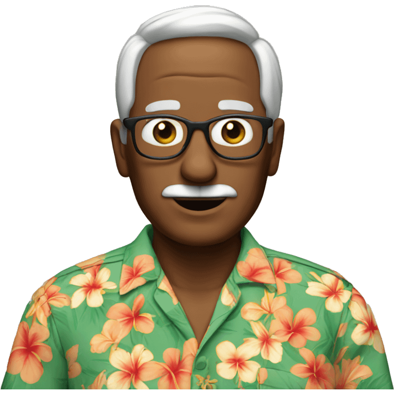 An older man with a pipe in a Hawaiian shirt emoji