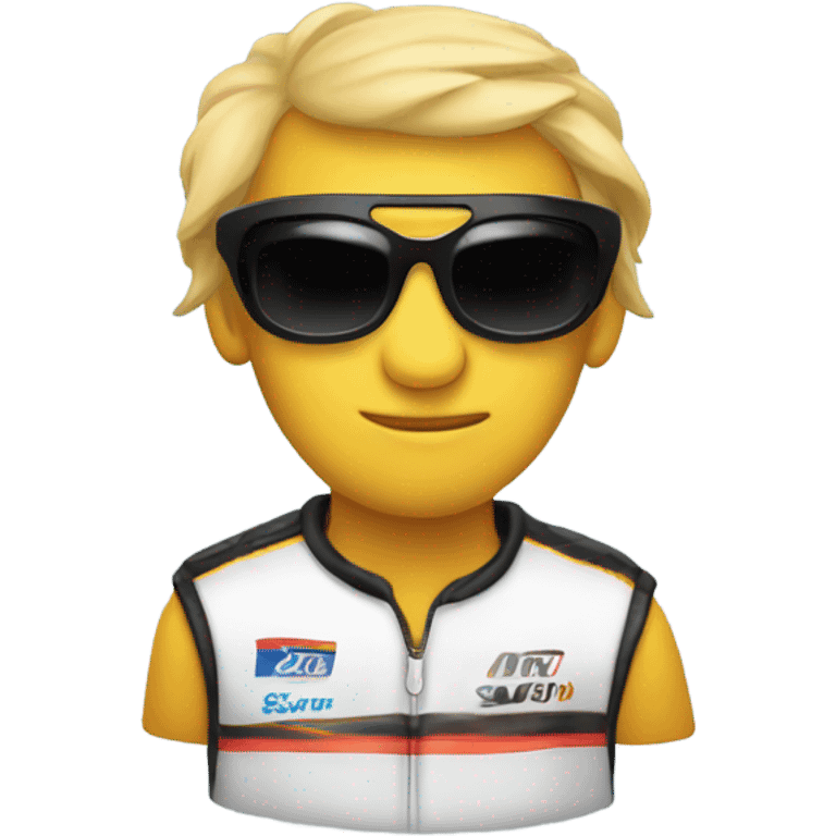 Race car with sunglasses emoji