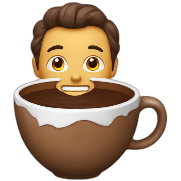 hombre tomando taza de chocolate emoji