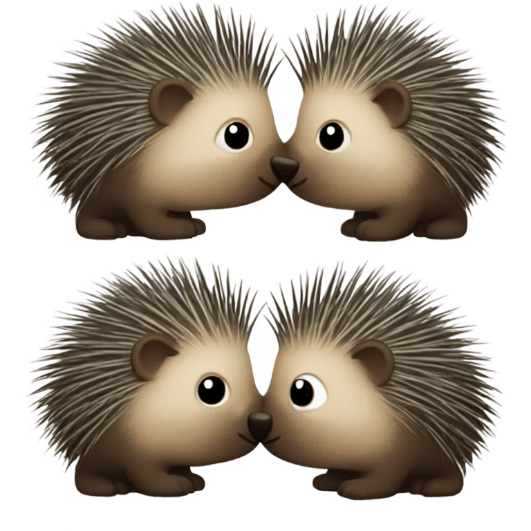 Porcupines kissing emoji