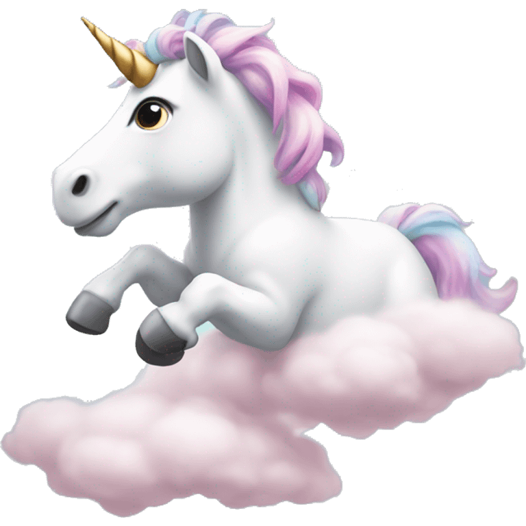 A unicorn on a cloud  emoji