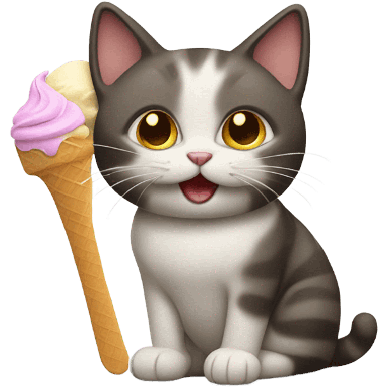 Cat with icecream emoji