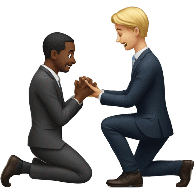 man kneeling for a proposal emoji