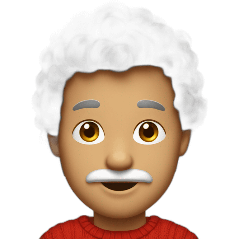 Père Noël avec un petit garçon au cheveux Brun emoji