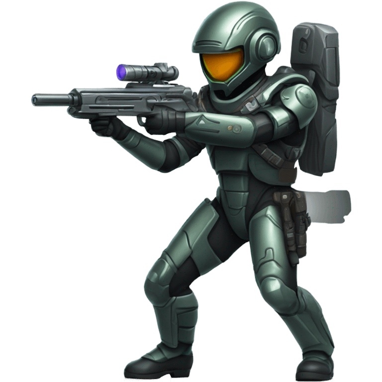 Martian secret service mercenary aiming rifle emoji