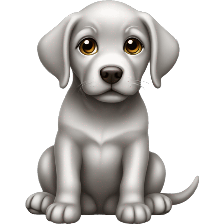 Silver Labrador puppy sitting  emoji