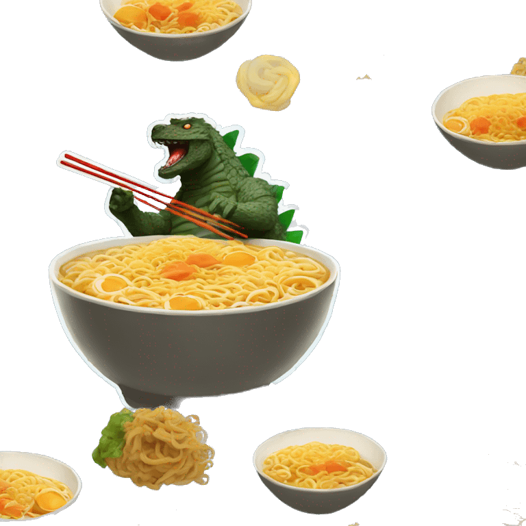 godzilla eat ramen emoji