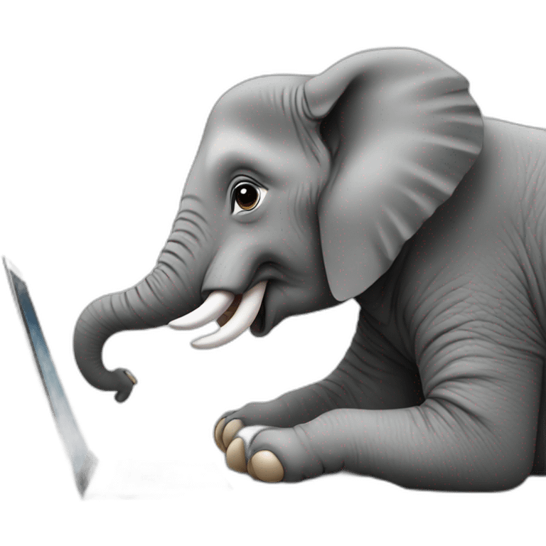 elephant using laptop emoji